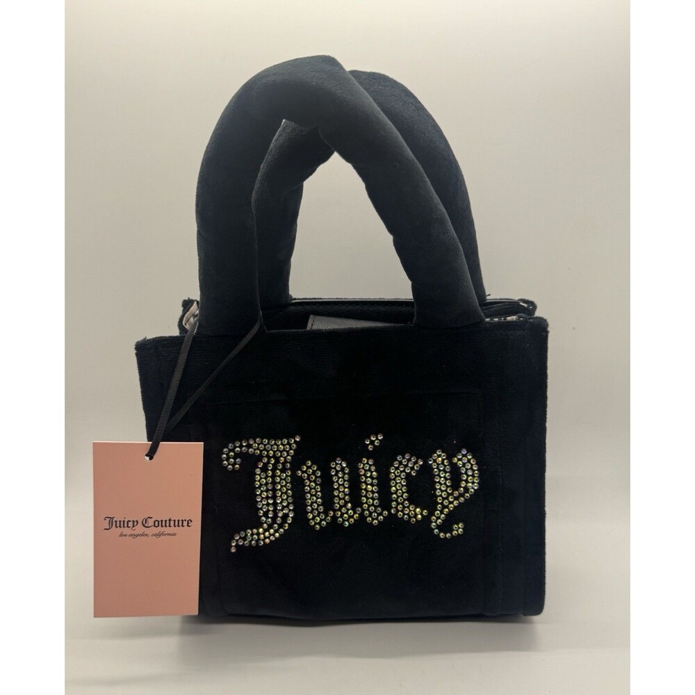JUICY COUTURE FREE LOVE BLACK JEWELED BIG SPENDER MINI TOTE HAND BAG Purse NWT